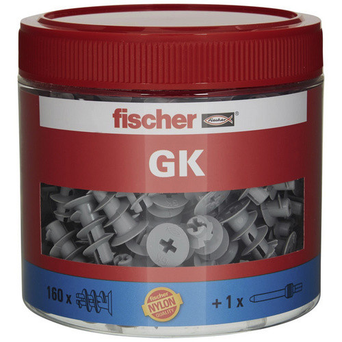 Fischer Gipskartondübel GK aus Nylon, 22 mm, Dose mit 100 Stück, grün/grau - Bild 2