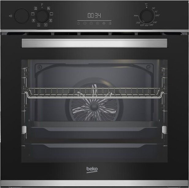 Beko Einbaubackofen BBIS13300X in Schwarz/Edelstahl mit 72 l Volumen, Breite: 59,4 cm, Energieklasse A - Bild 1