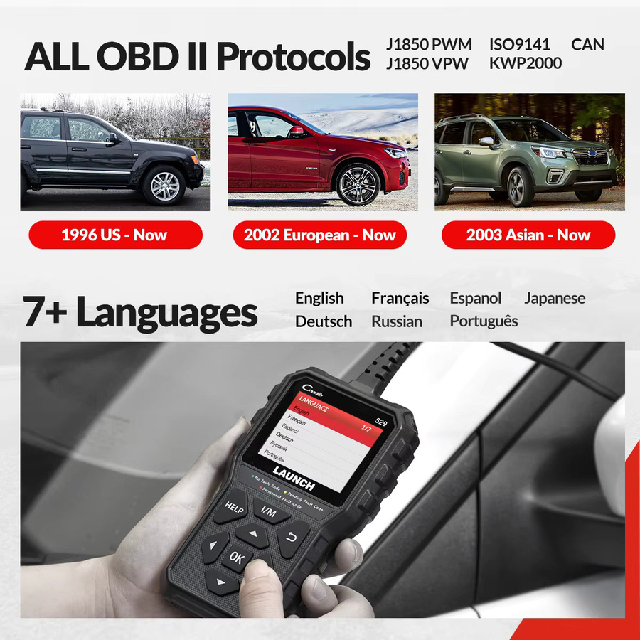 LAUNCH Creader CR529 OBD2 Scanner Diagnosegerät in Schwarz zum Lesen und Löschen von Fehlercodes - Bild 7