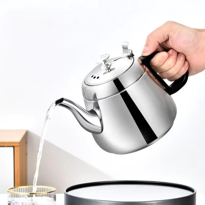 Edelstahl Pfeifkessel Wasserkocher mit Signalpfeife in Silber, 1,2 l - Bild 5