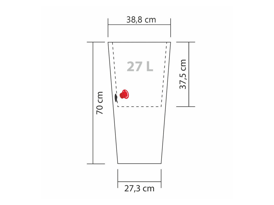 SCHEURICH Pflanzgefäß Coneo High Schwarz Granit Durchmesser: 39 cm, Höhe: 70 cm - Bild 3