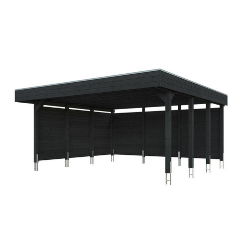 SKANHOLZ Carport Friesland Set C mit Seiten- und Rückwand aus Fichte in Anthrazit und Schwarz, B: 546 cm, T: 555 cm - Bild 3