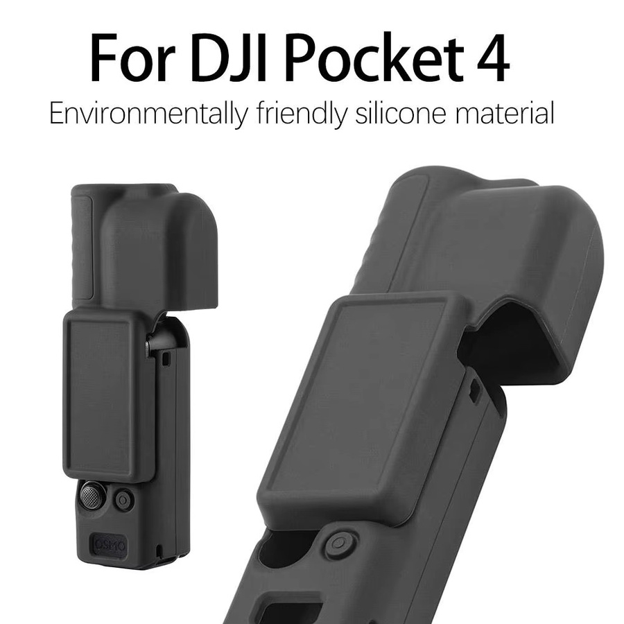 DJI Pocket 4 Silikon-Schutzhülle mit Schnellverschluss-Clip und Adapterrahmen in Schwarz - Bild 2