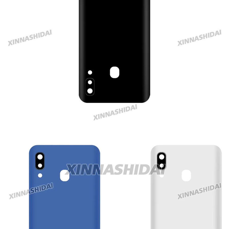 Samsung Galaxy A30 Ersatzgehäuse Mittelrahmen mit Akku-Rückabdeckung und Kamera Glas in Blau - Bild 2
