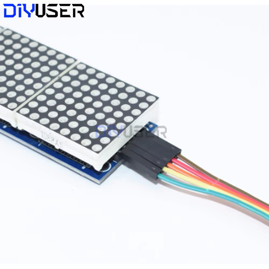 DIYUSER MAX7219 Dot-Matrix-Modul 4-in-1-Anzeige für Mikrocontroller mit 5P-Leitung in Rot, Grün und Blau - Bild 4