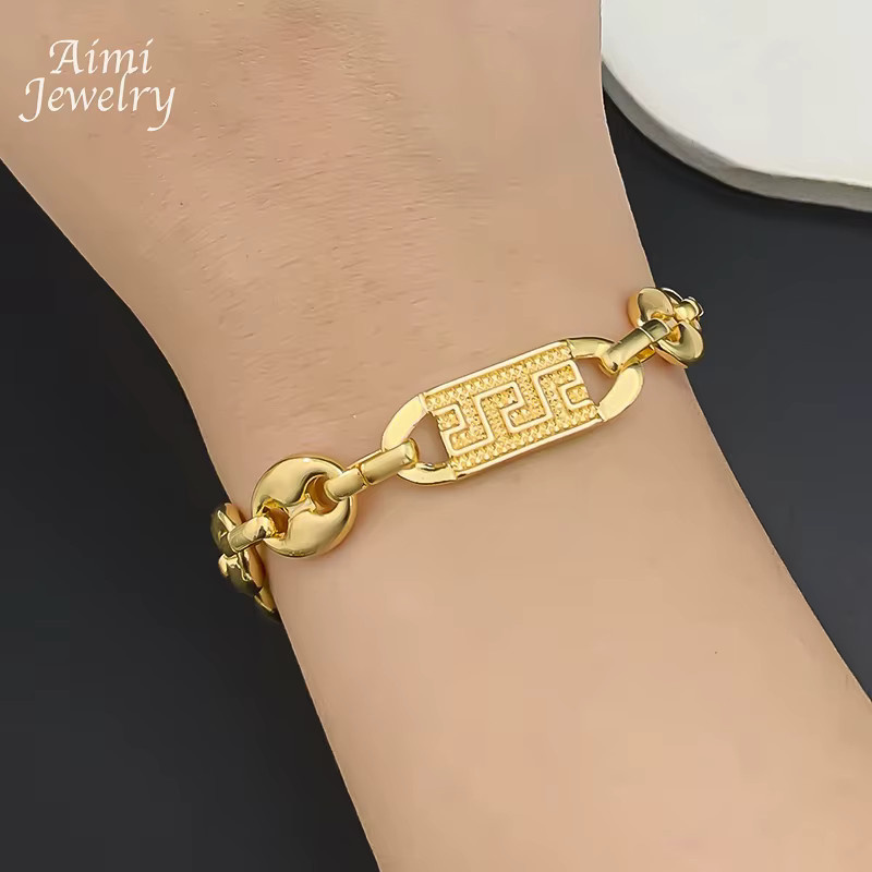HIPUNK Schmuckset, Halskette, Armband, 18 Karat vergoldet, Gold, Herren - Bild 2