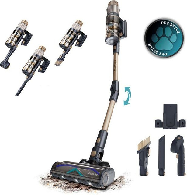 Akku-Staubsauger Cecotec Conga Rockstar RS90 Pet Flex in Gold/Grau mit 40.000 Pa Saugkraft und 65 Minuten Akkulaufzeit - Bild 1