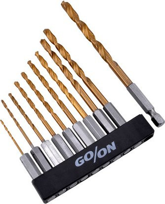 GO/ON! HSS-Bohrersatz 10-teiliges Set aus Edelstahl in Silber - Bild 1