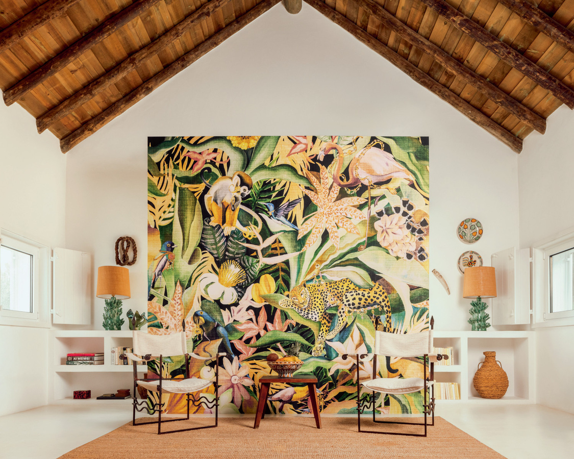 Élitis Mural Costalegre VP 992 01 Wandtapete aus Vinyl in Schwarz und Multicolour mit floralem Boho-Design - Bild 2