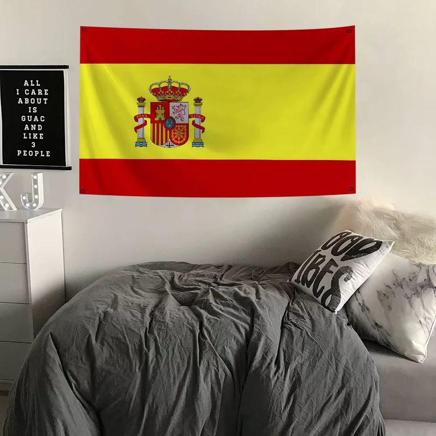 Spanien-Flagge als Banner aus Polyester in Rot und Gelb mit Ösen zur Aufhängung - Bild 3