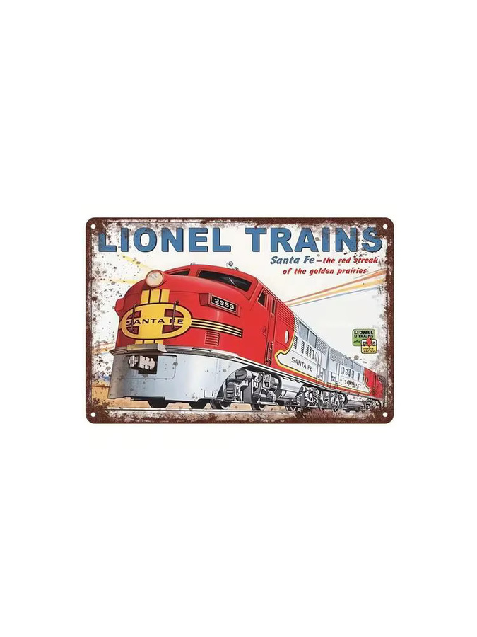 Lionel Trains Santa Fe Vintage Metallschild für die Wand, Breite: 20,0 cm, Höhe: 14,0 cm, Tiefe: 1,0 cm - Bild 2