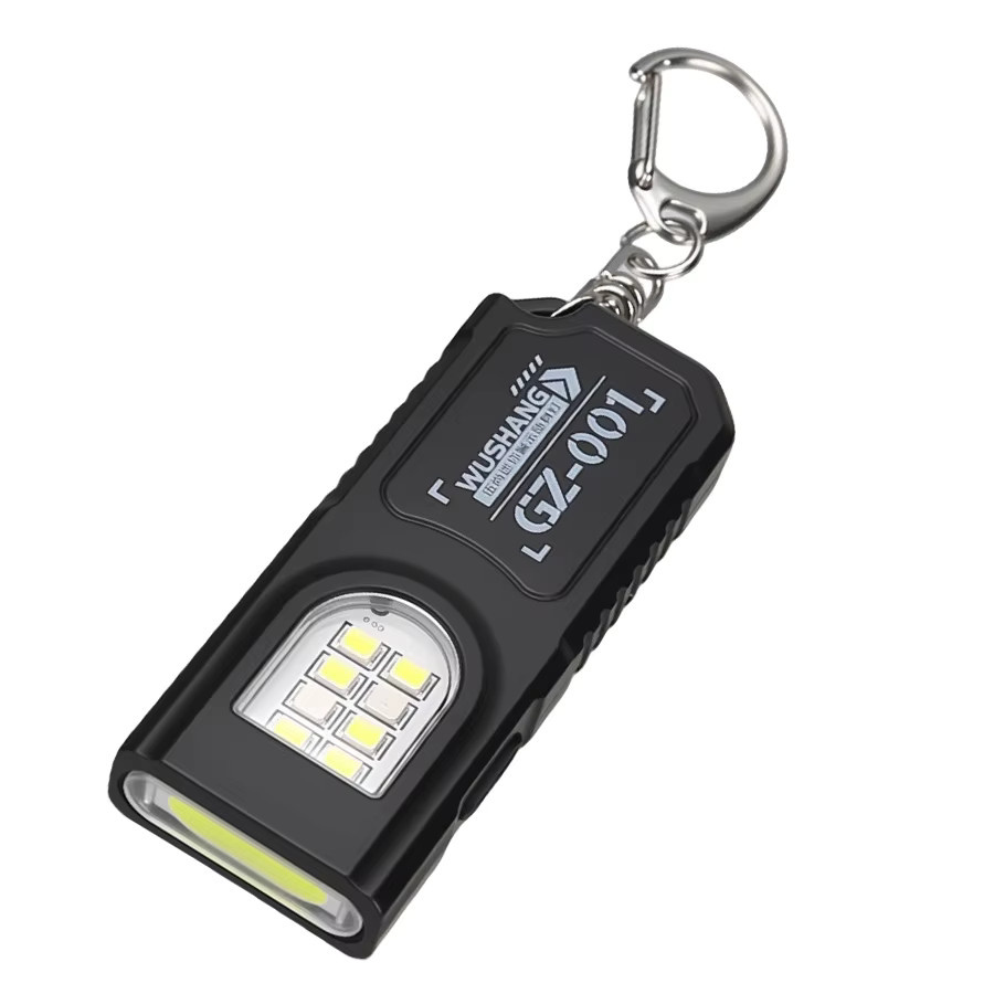 KDULIT Multifunktionale Mini-Schlüsselanhänger-Taschenlampe mit COB-Arbeitslicht, USB wiederaufladbar, Schwarz - Bild 6