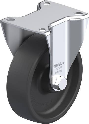 Blickle Bockrolle BK-POHI 125G-1 in Schwarz und Grau mit 125 mm Rad-Durchmesser und einer Tragfähigkeit von max. 300 kg - Bild 1