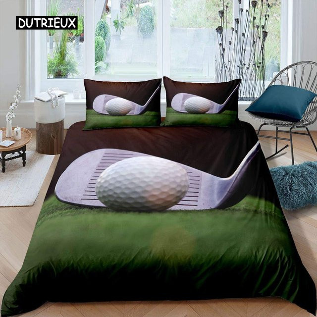 Flylo Bettwäsche-Set Golf-Design aus Mikrofaser in Grün, B/H: 135 x 200 cm - Bild 1
