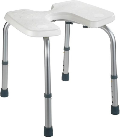 Wenko Duschhocker Secura höhenverstellbar in Weiß und Aluminiumfarben, B/T/H: 46 x 46 x 53,5 cm