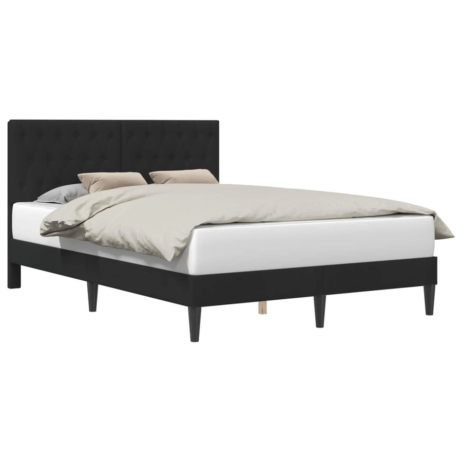 vidaXL Bettrahmen mit Kopfteil aus Samt in Schwarz, B/T/H: 144 x 192 x 280 cm - Bild 2