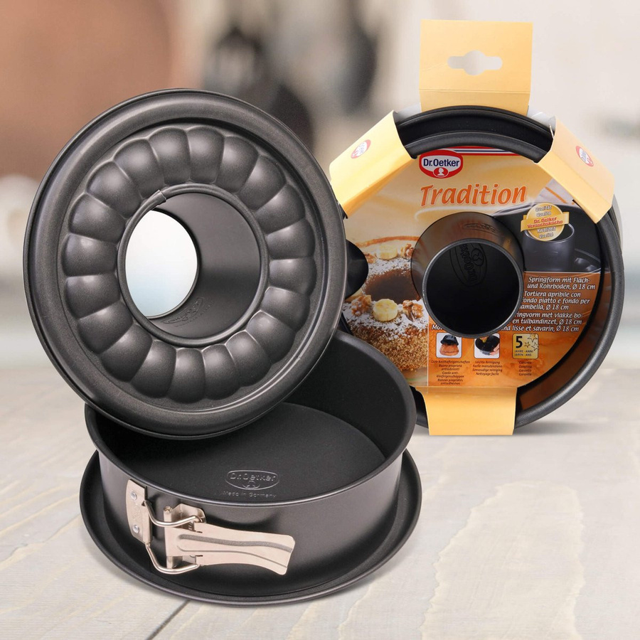 Dr. Oetker Springform Tradition mit Flach- und Rohrboden, Schwarz, Durchmesser: 18 cm - Bild 2