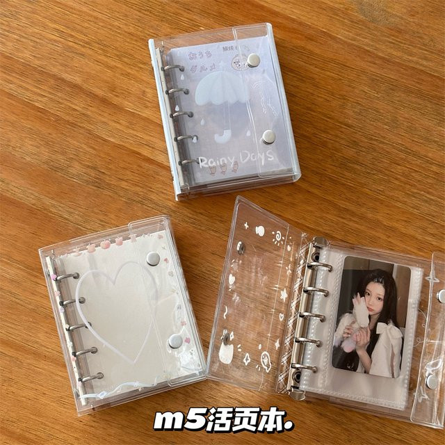 Transparentes M5 Loseblattbuch mit Katzen-Design und Doppelschnallen aus PVC - Bild 1