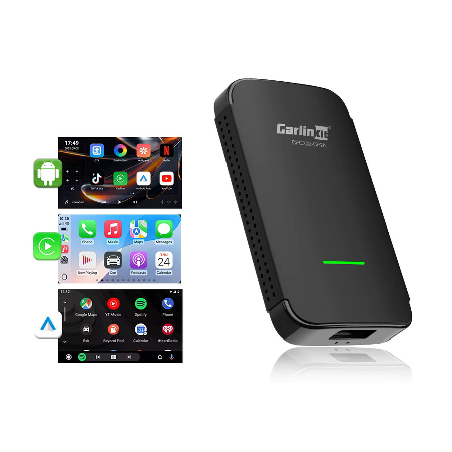 CarlinKit CP2A Pro Android 12 TV-Box mit 2 GB RAM und 16 GB Speicher, Wireless CarPlay und Android Auto Smart Car Ai Box in Schwarz für Videounterstützung wie Youtube und Netflix - Bild 7