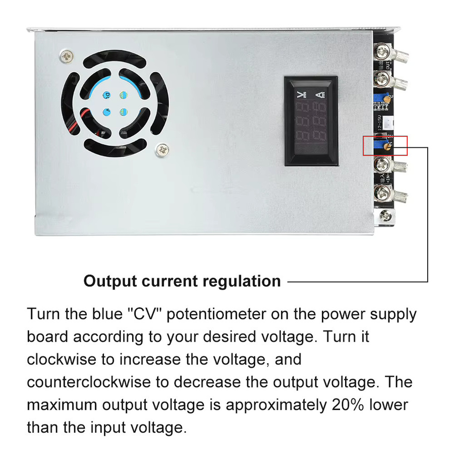 Einstellbares DC-DC-Abwärtsregler Stromversorgungsmodul mit synchroner Gleichrichtung, 1500 W, Farbe: Silber - Bild 2