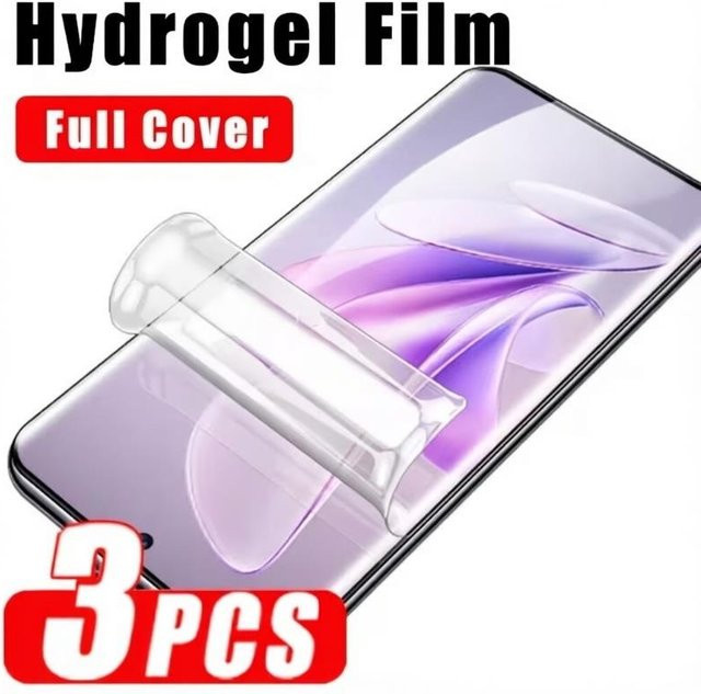 3er-Pack Hydrogel-Displayschutzfolie für Vivo V21e V23e V25e V27e V29e V30e V20 Pro SE V30 Lite, transparent - Bild 1