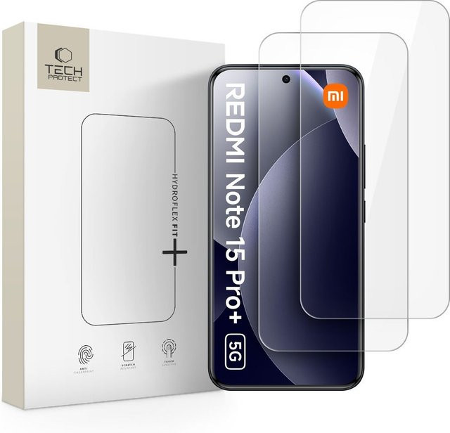 Tech-Protect Hydro Flex+ Schutzfolie für Xiaomi Poco M8 Pro und Redmi Note 15 Pro+ 5G, transparent, 2er-Set - Bild 1