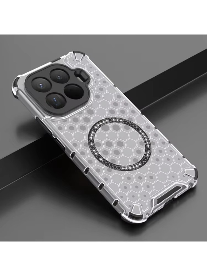 Magnetische Schutzhülle für Xiaomi Mi 15T Pro und Mi 15T mit Crystal Honeycomb Design, MagSafe kompatibel, stoßfestes Luftkissen, Transparent - Bild 5