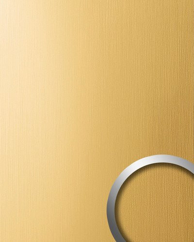 Wallface Dekorpaneel Wand-Paneel in Gelb-Gold gebürstet mit Metall-Dekor, B/H: 100 x 260 cm - Bild 1