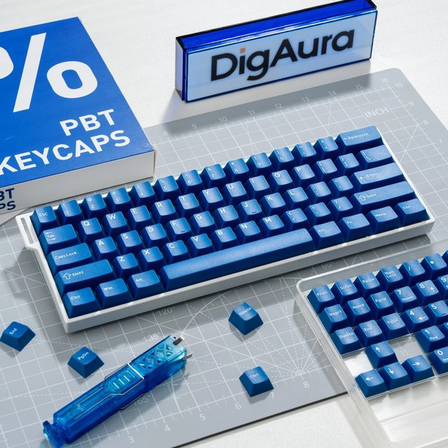 FSWHBY 117 Tasten Keycaps im Cherry-Profil in Blau und Rot aus PBT mit Double-Shot Technologie für mechanische Tastaturen mit Gateron oder Cherry MX Schaltern - Bild 1