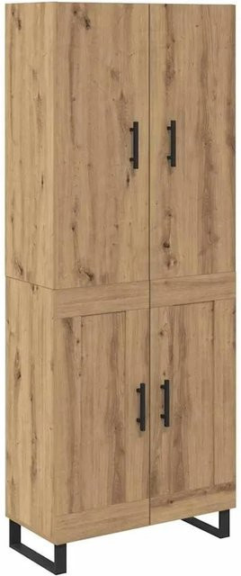 vidaXL Highboard 2-teilig in Artisan-Eiche aus Holz und Glas, modern, Braun, B/T/H: 180 x 34 x 69,5 cm - Bild 1