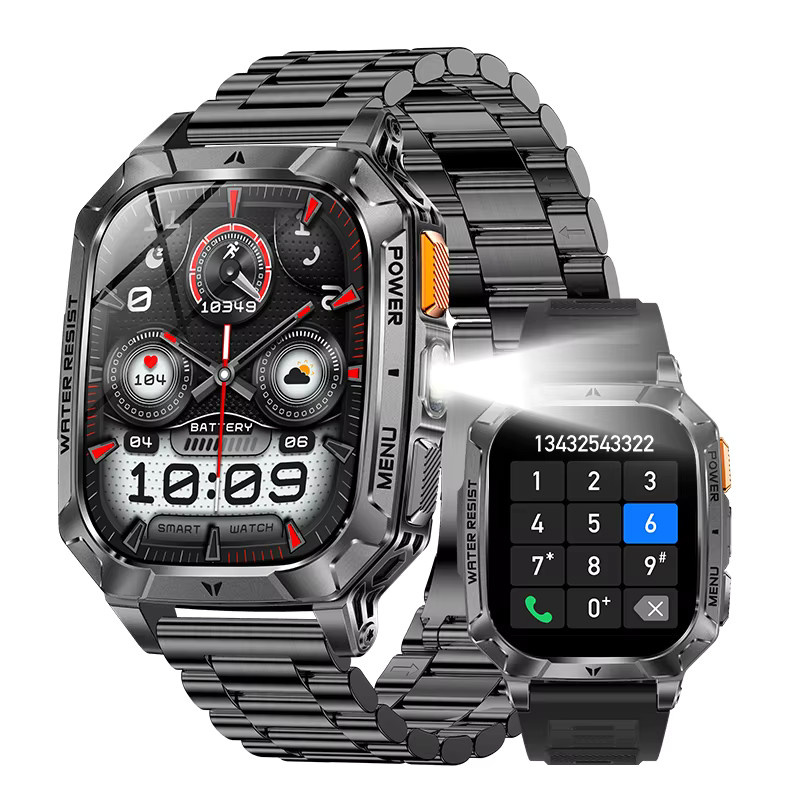 LIGE Smartwatch, Schwarz, Edelstahl, Silikon, Herren - Bild 7