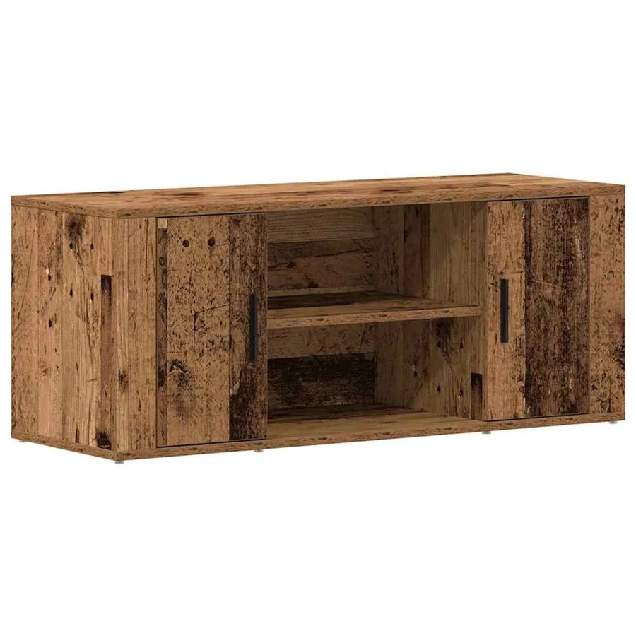 vidaXL Fernsehtisch aus Holzwerkstoff in Altholz-Optik, modern, beige/braun, B/T/H: 100 x 35 x 40 cm - Bild 2