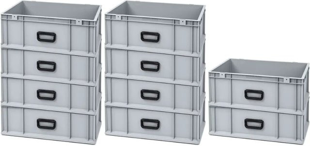 PROREGAL Spar Set 10x Eurobox Nextgen Portable Uno Transportbehälter Grau H x B x T: 22 x 40 x 60 cm - Bild 1