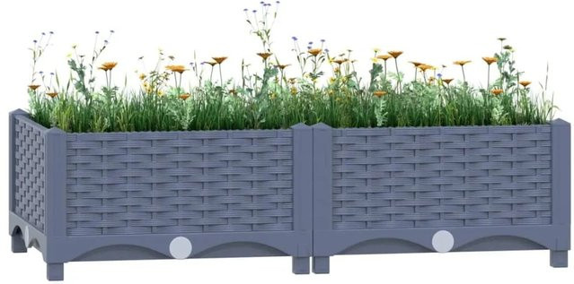 Hochbeet furnicato aus Polypropylen in Grau, B/T/H: 80 x 40 x 23 cm - Bild 1
