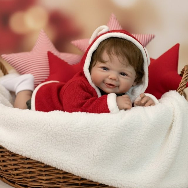 AnjoDoll Vivienne Mädchen Reborn Babypuppe aus Silikon und Vinyl mit bemaltem verwurzeltem Haar, 45,72 cm - Bild 1