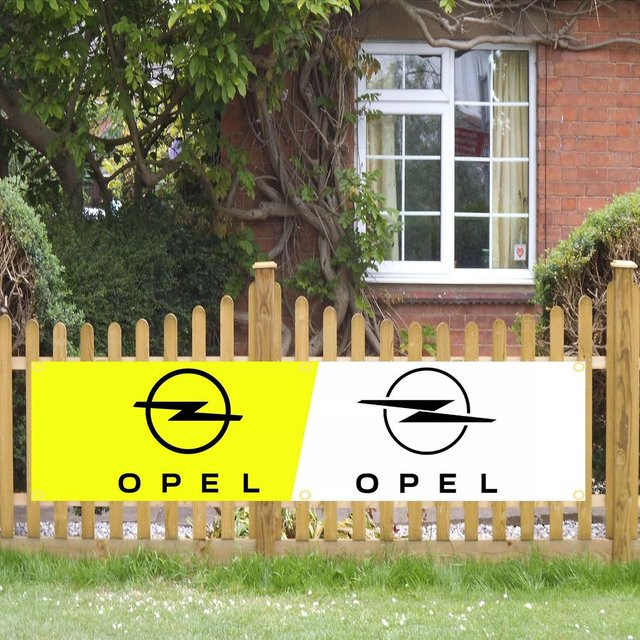 Opel Auto Banner Fahne aus Polyester für Garage oder Außen Dekoration, B/H: 60 x 240 cm - Bild 1
