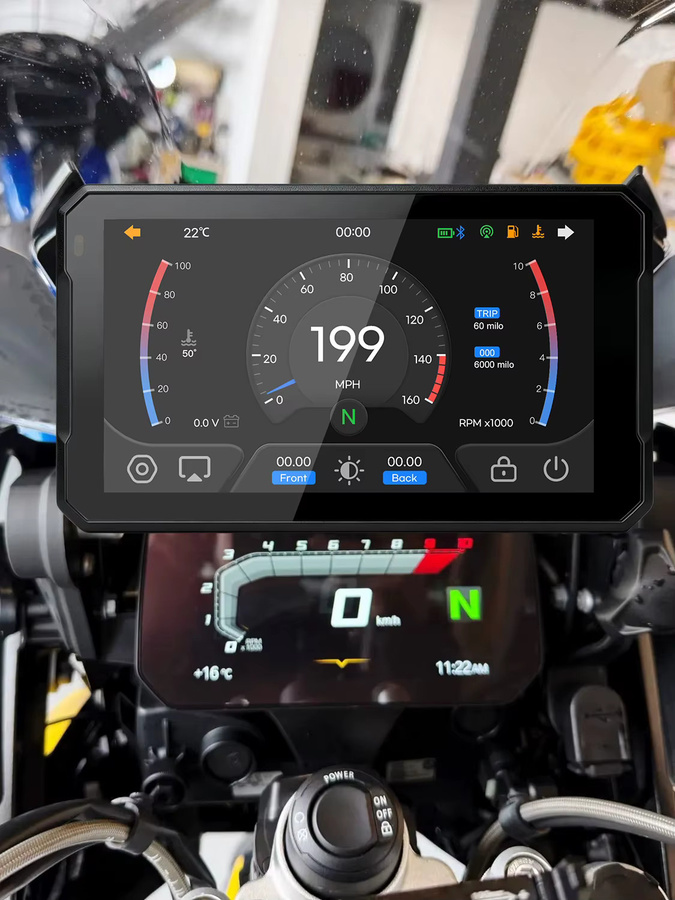 IMIAOYU B7 Pro Tragbarer Motorrad-Navigator mit 7 Zoll Display für BMW Magic Wheel XR M1000 R1200GS R1250GS S1000XR R1300GS, CarPlay und Android Auto, Schwarz - Bild 1
