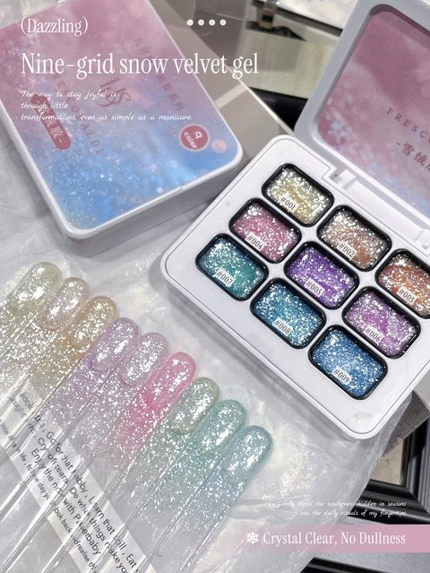 FRESCOBALDI Edelweiß-Gel-Nagelset und Glitzer-Gel-Nagellack-Set, schimmernd - Bild 1