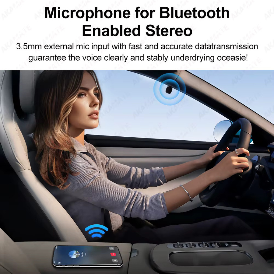 AKAMATE Bluetooth Mikrofon für Autoradio mit 3,5-mm-Schnittstelle in Schwarz - Bild 2