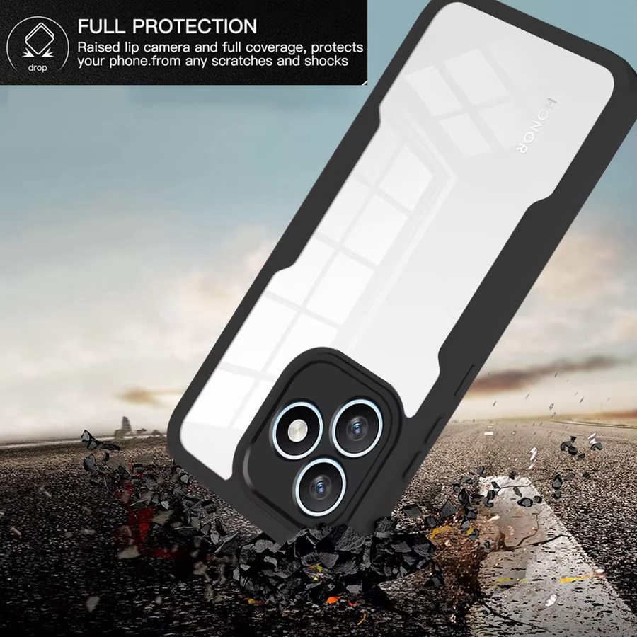 Transparente 360° Vollschutz Panzer-Handyhülle für Honor Magic 8 Pro 7 Lite X8D X9D X7D X6C 400 Pro Lite Sturzsichere Rückabdeckung in Grün - Bild 1