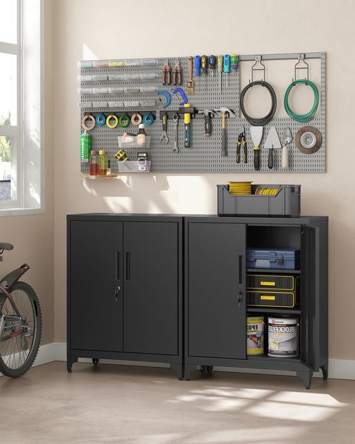 SONGMICS Aktenschrank als Mehrzweckschrank für dein Büro in Schwarz mit 2 Türen - Bild 1