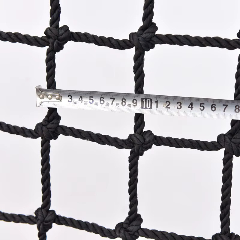 Kindersicherheitsnetz aus schwarzem Nylon-Seil mit 8 mm Seildurchmesser für Garten, Balkon, Fenster, Treppen und Pool zum Schutz von Kindern, Katzen und Hunden - Bild 3