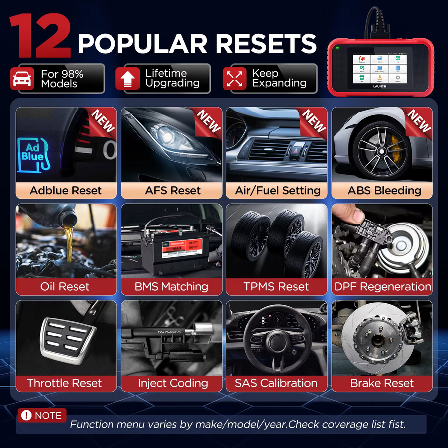 LAUNCH CRP129E V3.0 Creader Professional OBD-Scanner mit CANFD und DoIP Unterstützung für Motor und Getriebe inklusive Adapterkabel BST360 - Bild 4