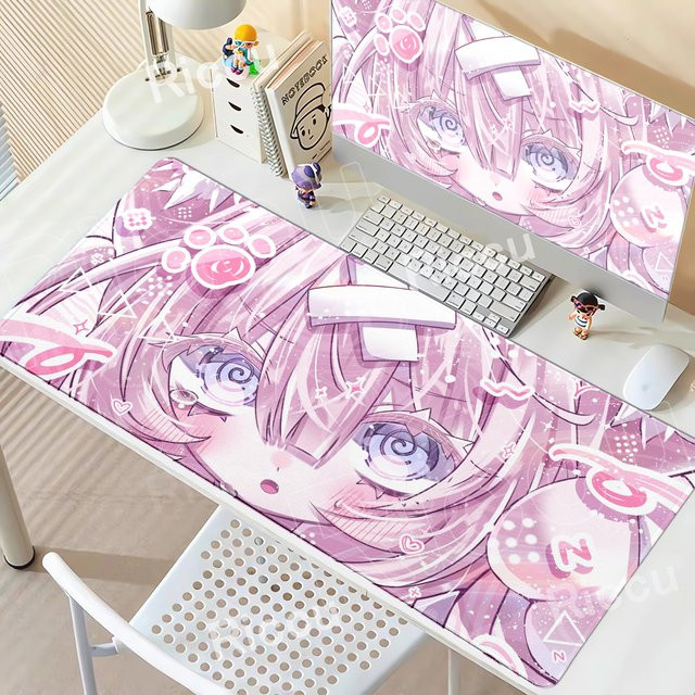 Riccu Rosa Anime-Mädchen Mauspad XXL Gaming-Tastaturunterlage für E-Sports und Büro - Bild 1