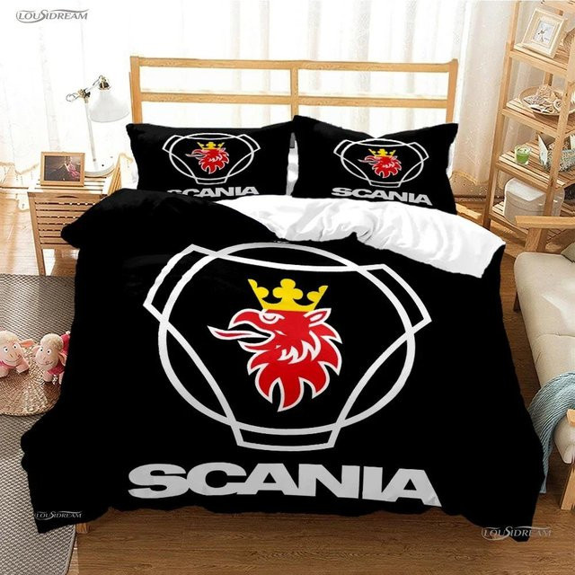Somelli Bettwäsche-Set S-SCANIA LKW Adlerkopf in Schwarz mit Bettbezug und Kissenbezügen aus Mikrofaser, B/H: 200 x 230 cm - Bild 1