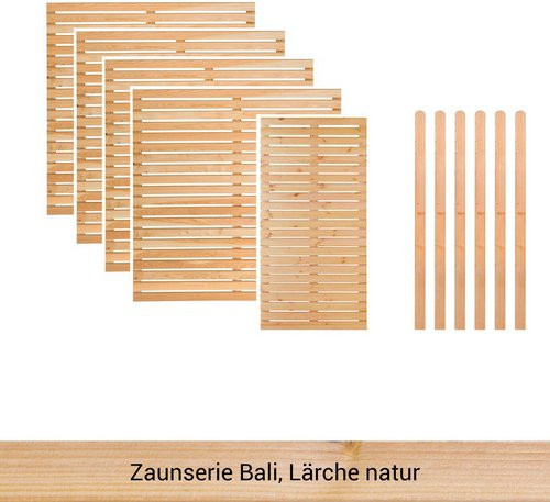 Mr. GARDENER Zaunset Bali 11er Set aus Holz in Braun mit 5 Grundelementen und 6 Pfosten, Höhe: 190 cm, Breite: 180 cm, Tiefe: 180 cm - Bild 1
