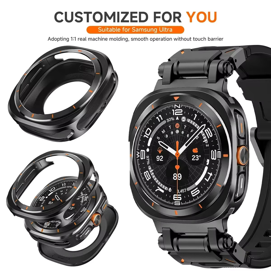 Samsung Galaxy Watch 7 Ultra 47 mm Sportarmband, Silikon, Metallschutzhülle - Bild 4