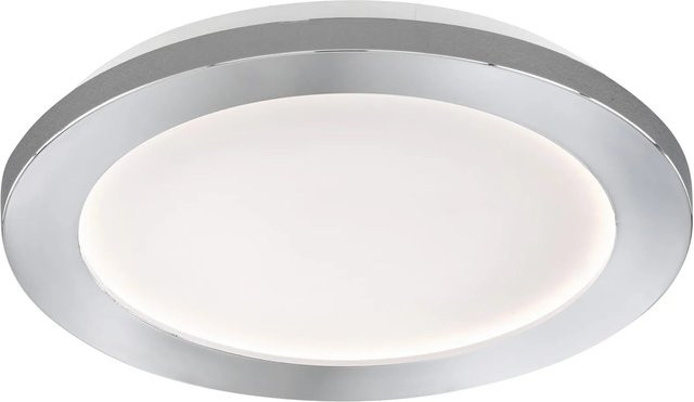 Fischer & Honsel LED-Deckenleuchte Gotland in Chrom und Weiß, Ø 17 cm, IP44 für Bad und Flur - Bild 1