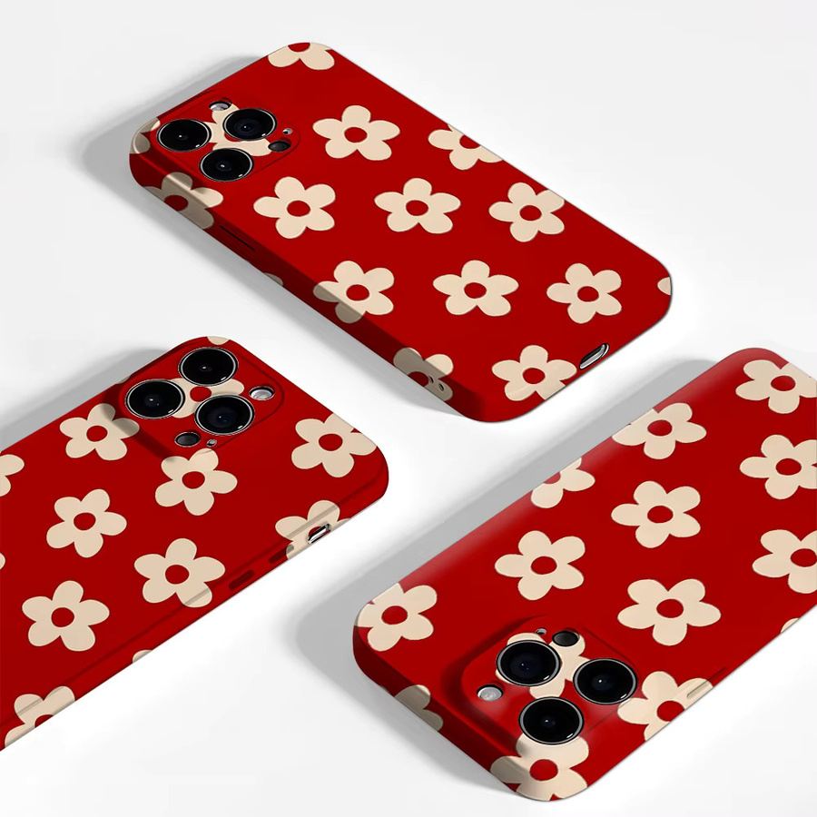 Robuste Handyhülle mit rotem Gänseblümchen-Design für iPhone 17 16 15 14 13 Pro Max Plus von Potdemiel mit Magnetfunktion und Doppel-Schicht-Schutz - Bild 3