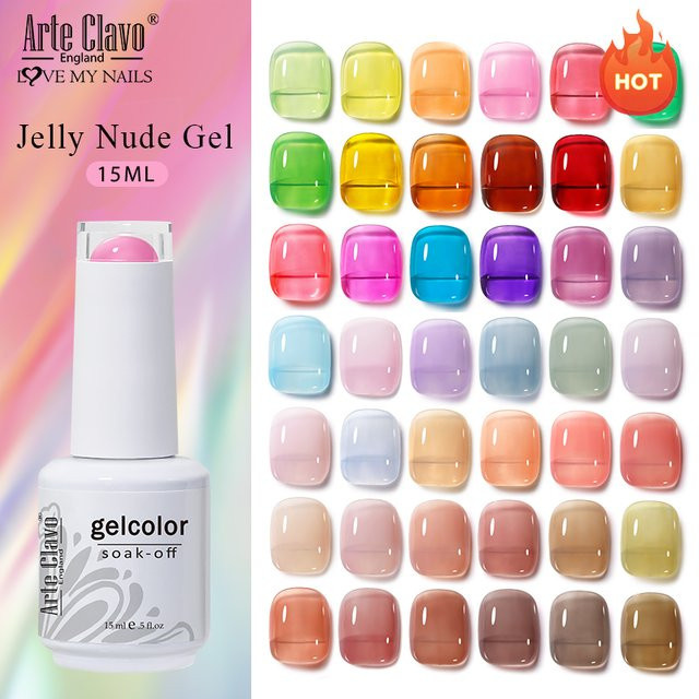 Arte Clavo Gel-Nagellack, milchig-rosa, glänzend, 15 ml - Bild 1